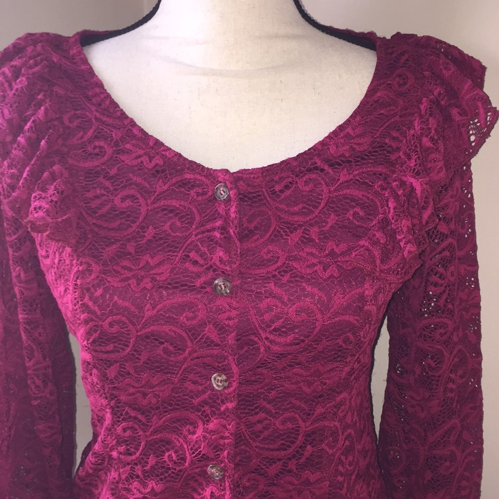 Radiant Ruffle Lace Top - Picture 2 of 5